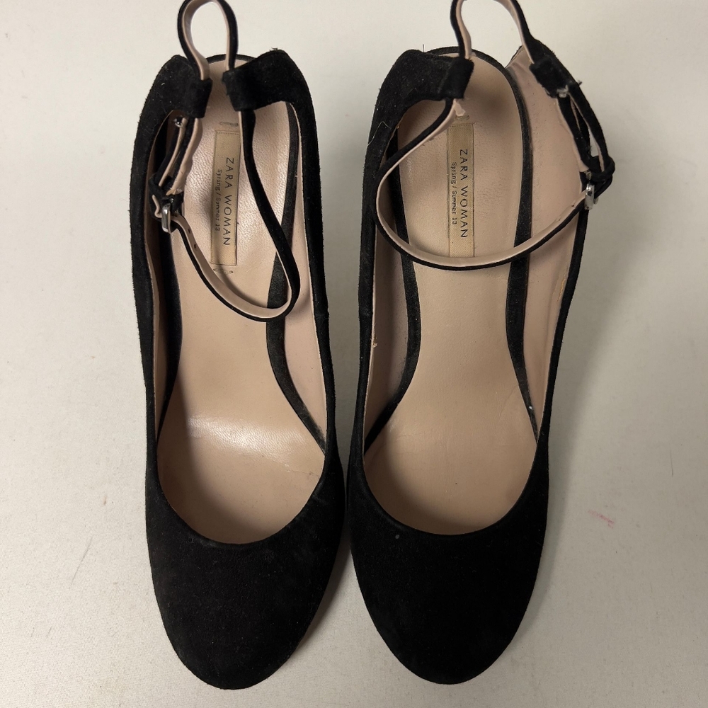 Zara Dating black open back suede heels - Picture 12 of 14
